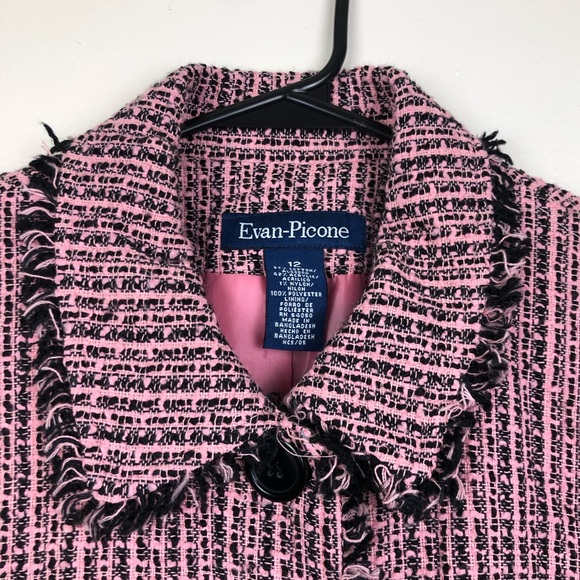 Evan-Picone Beautiful Tweed Pink Jacket - Picture 3 of 5